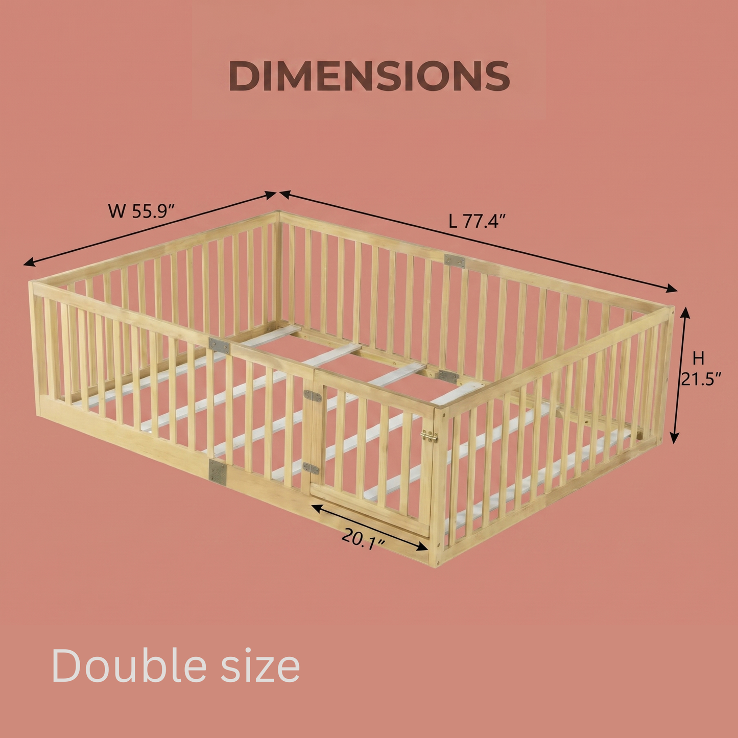 GAIA Floor Bed with High Railings