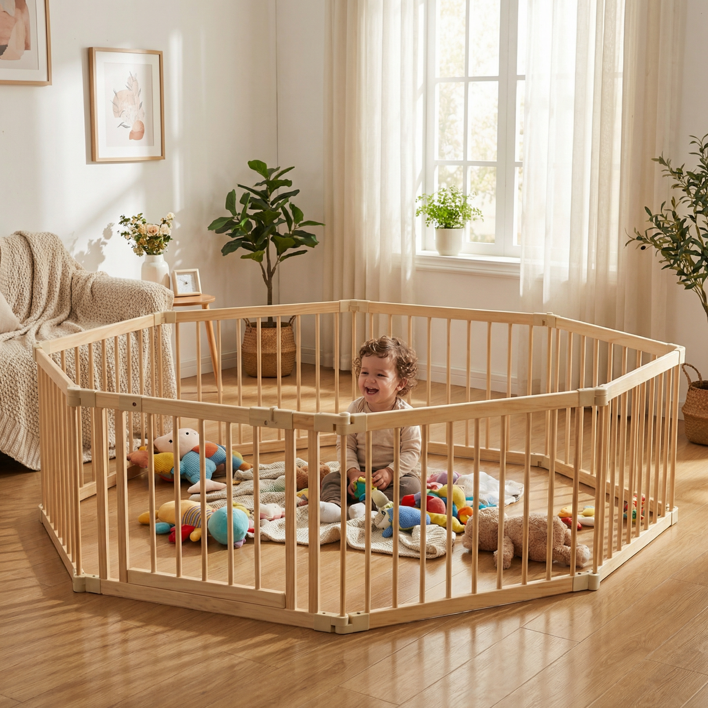 MESSI Wooden Playpen