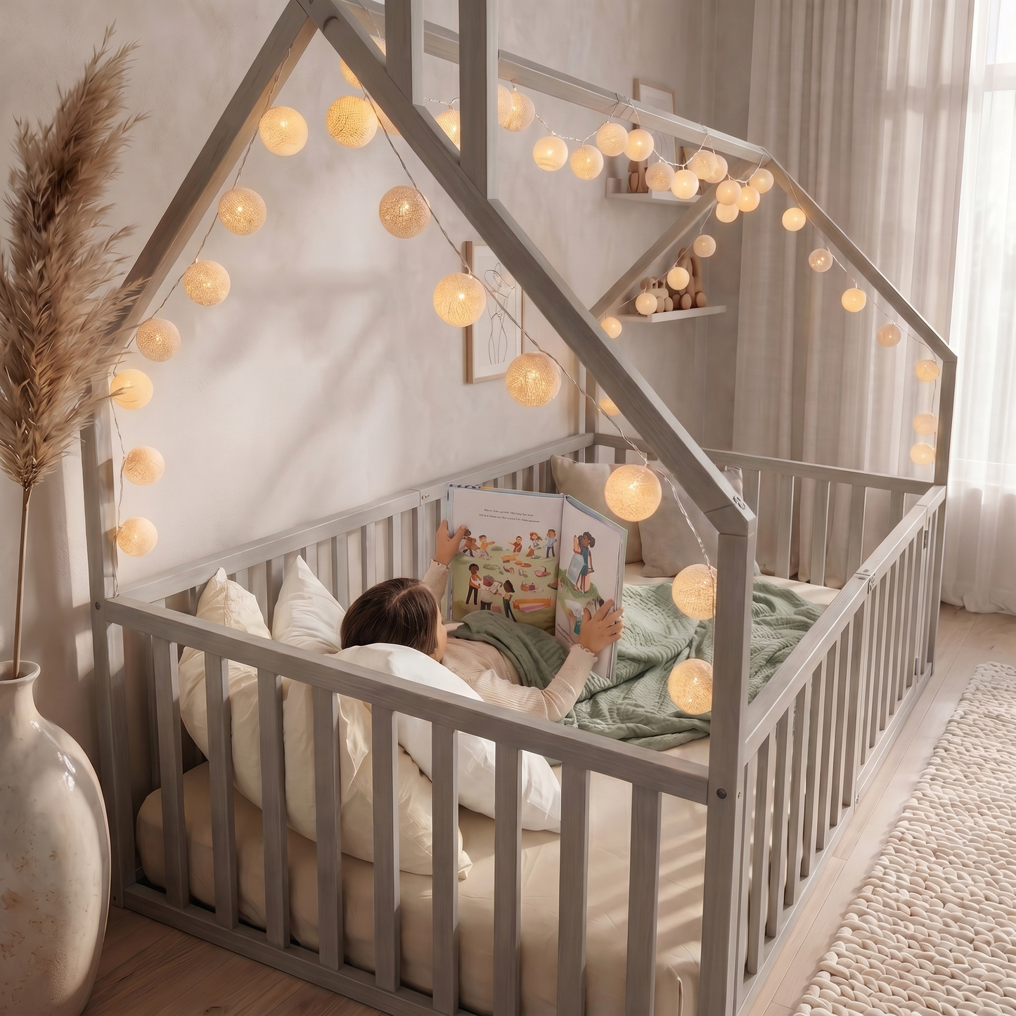KAI House Floor Bed with High Railings