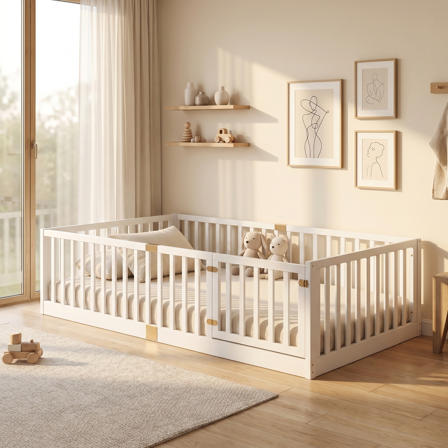 GAIA Floor Bed with High Railings