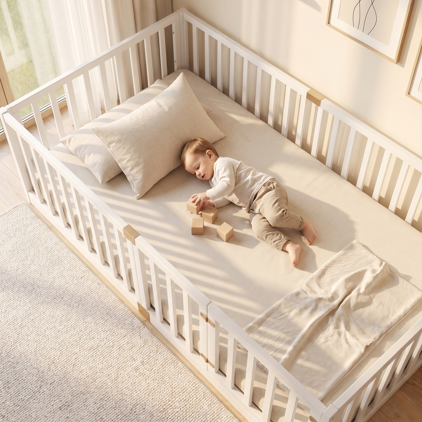 GAIA Floor Bed with High Railings