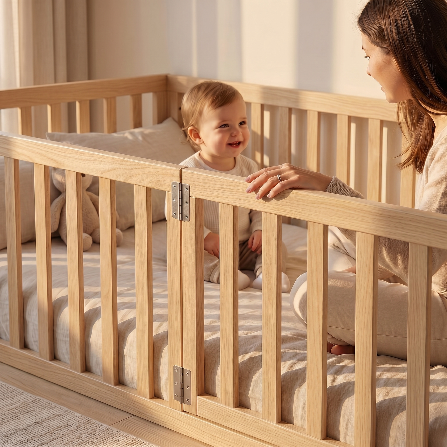 ELIO Floor Bed with Gate & High Railing