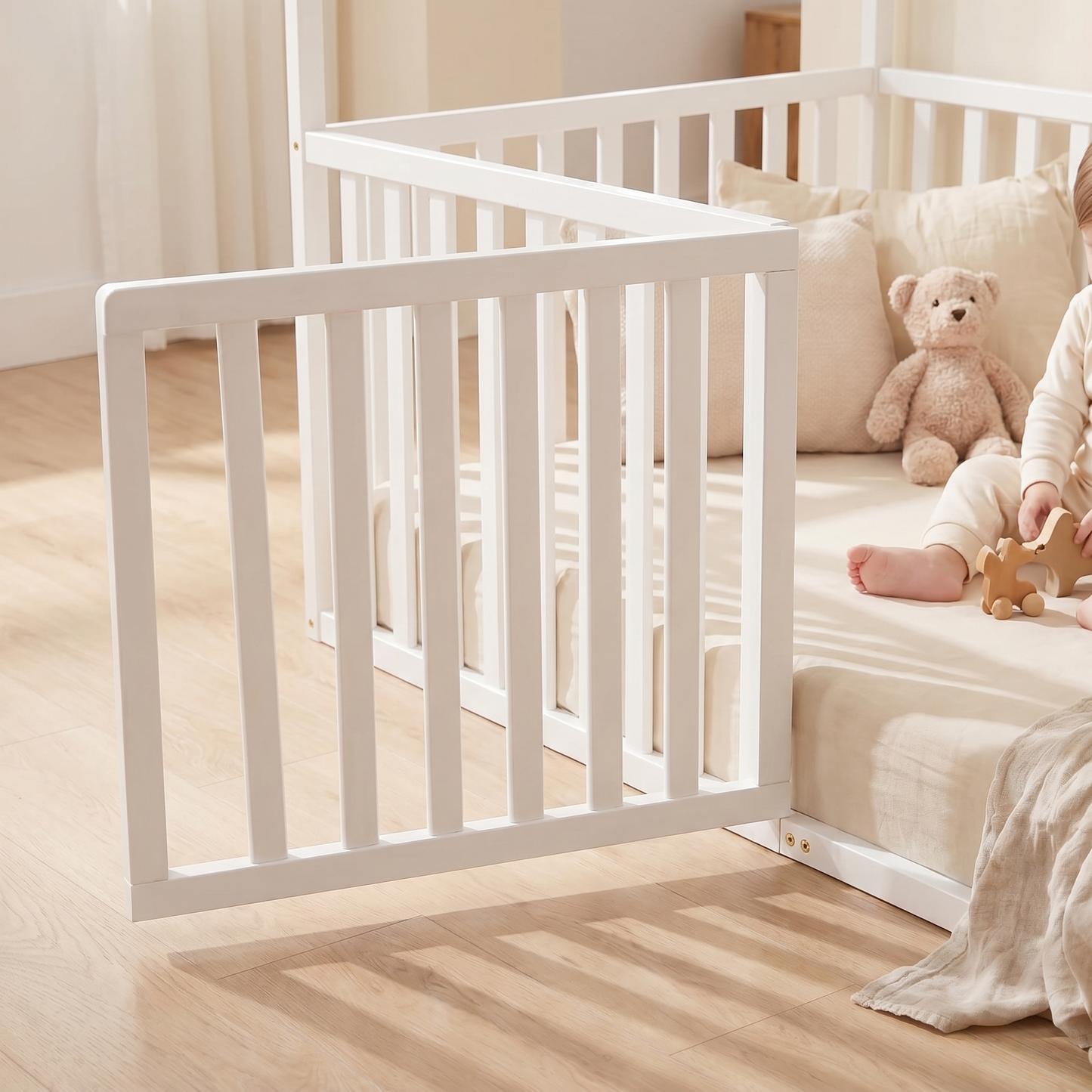 KAI House Floor Bed with High Railings