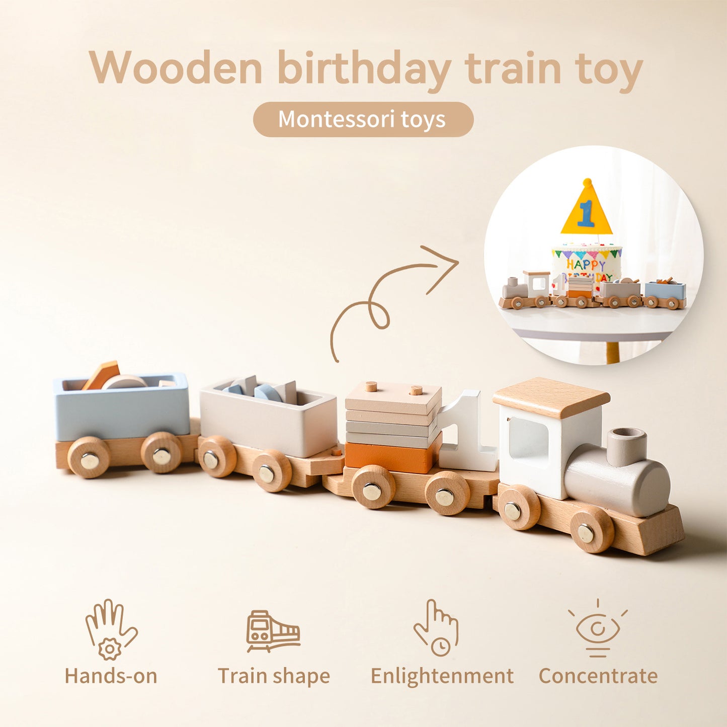 MESSI Wooden Train Block Set