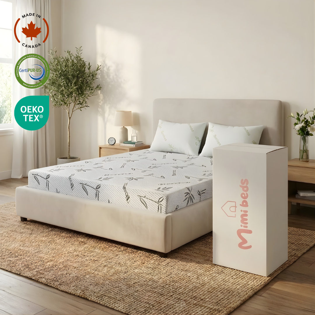 NAYA Floor Bed with Bookshelf - Queen Size