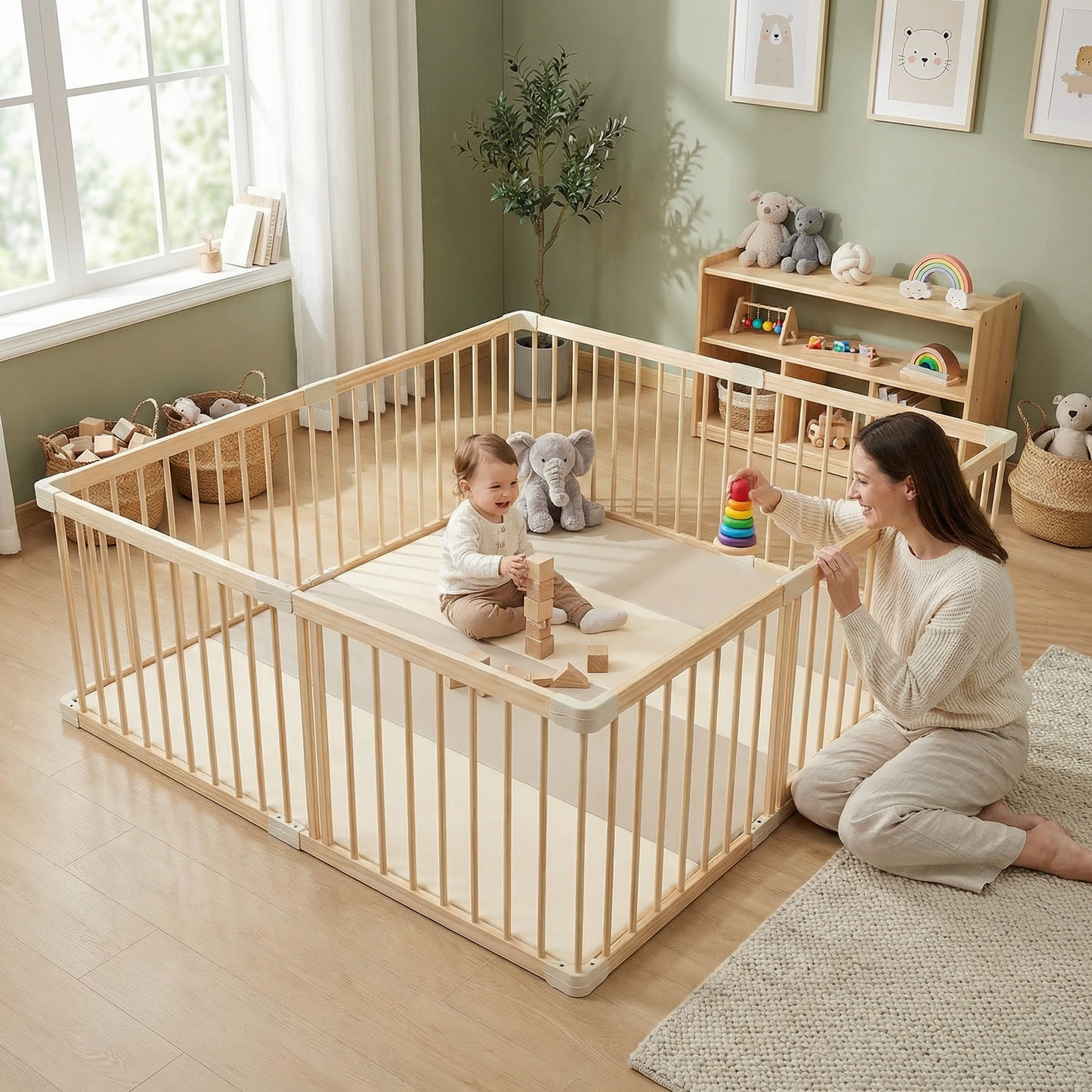 MESSI Wooden Playpen