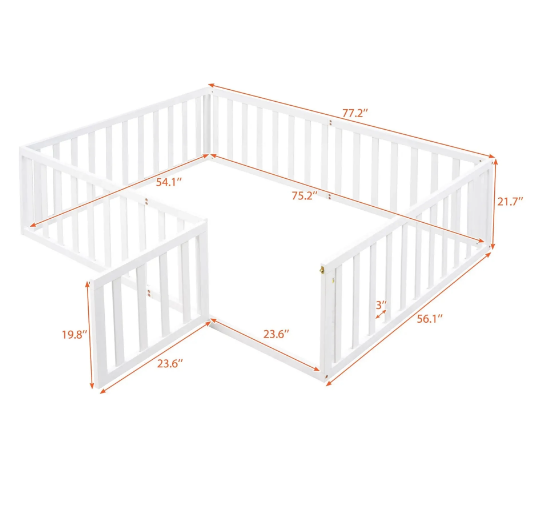 ELIO Floor Bed with Gate & High Railing