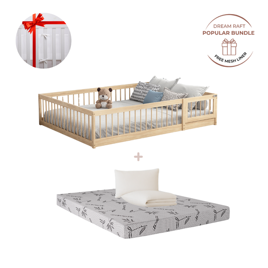 Dream Raft Bundle - Montessori Floor Bed with Mattress + Gift